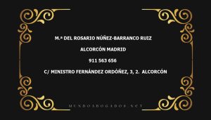 abogado M.ª Del Rosario Núñez-Barranco Ruiz en la localidad de Alcorcón