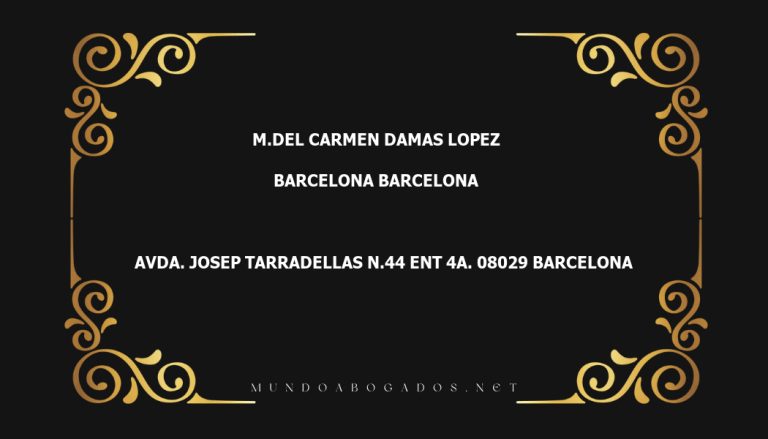 abogado M.Del Carmen Damas Lopez en la localidad de Barcelona