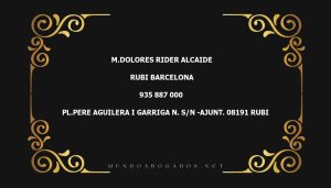 abogado M.Dolores Rider Alcaide en la localidad de Rubi