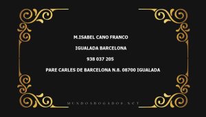 abogado M.Isabel Cano Franco en la localidad de Igualada