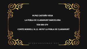 abogado M.Paz Castaño Vega en la localidad de La Pobla de Claramunt