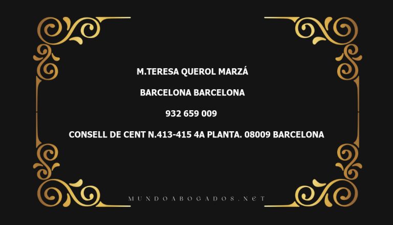 abogado M.Teresa Querol Marzá en la localidad de Barcelona