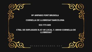 abogado Mª Amparo Font Brusola en la localidad de Cornella de Llobregat