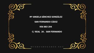 abogado Mª Angela Sánchez González en la localidad de San Fernando