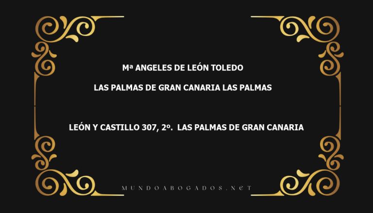 abogado Mª Angeles De León Toledo en la localidad de Las Palmas de Gran Canaria