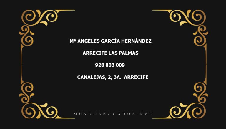 abogado Mª Angeles García Hernández en la localidad de Arrecife