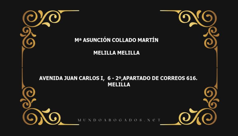 abogado Mª Asunción Collado Martín en la localidad de Melilla