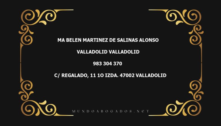 abogado Ma Belen Martinez De Salinas Alonso en la localidad de Valladolid