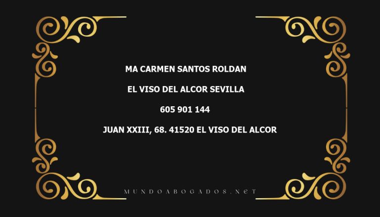 abogado Ma Carmen Santos Roldan en la localidad de El Viso del Alcor