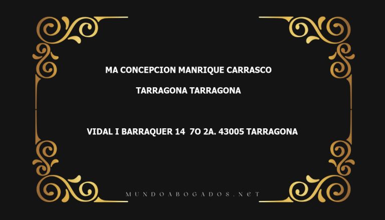 abogado Ma Concepcion Manrique Carrasco en la localidad de Tarragona