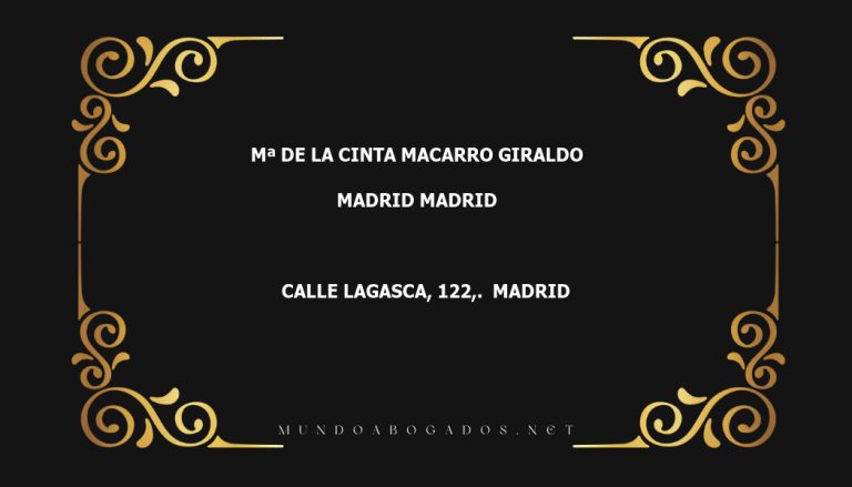 abogado Mª De La Cinta Macarro Giraldo en la localidad de Madrid