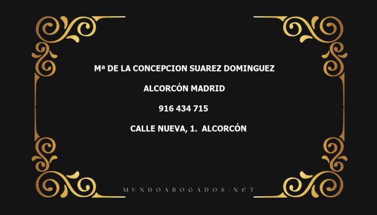 abogado Mª De La Concepcion Suarez Dominguez en la localidad de Alcorcón