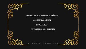 abogado Mª De La Cruz Balboa Jiiménez en la localidad de Almería