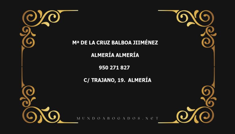 abogado Mª De La Cruz Balboa Jiiménez en la localidad de Almería