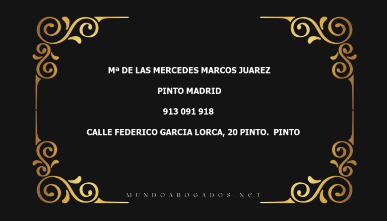 abogado Mª De Las Mercedes Marcos Juarez en la localidad de Pinto