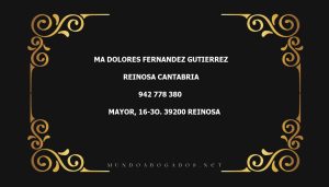 abogado Ma Dolores Fernandez Gutierrez en la localidad de Reinosa