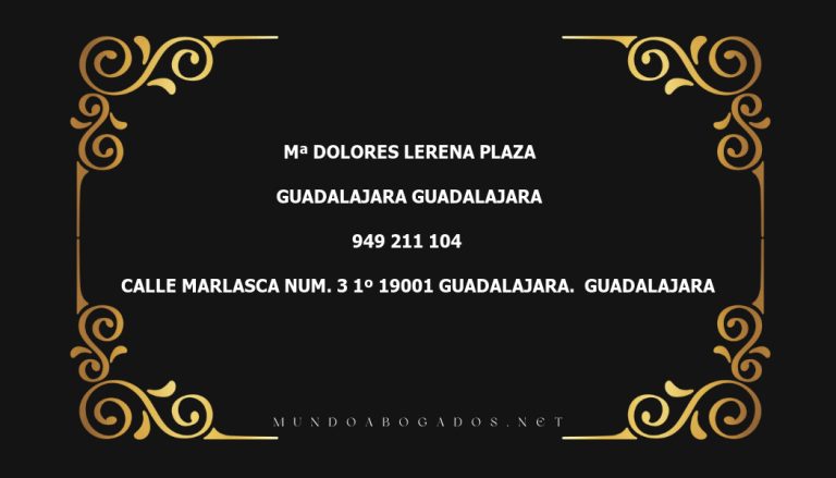 abogado Mª Dolores Lerena Plaza en la localidad de Guadalajara