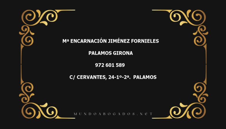 abogado Mª Encarnación Jiménez Fornieles en la localidad de Palamos