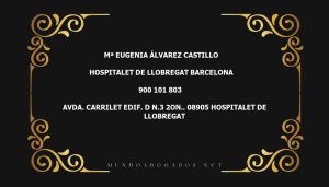 abogado Mª Eugenia Álvarez Castillo en la localidad de Hospitalet de Llobregat