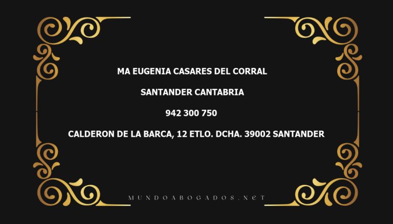 abogado Ma Eugenia Casares Del Corral en la localidad de Santander