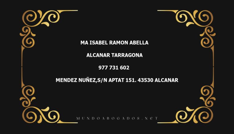 abogado Ma Isabel Ramon Abella en la localidad de Alcanar