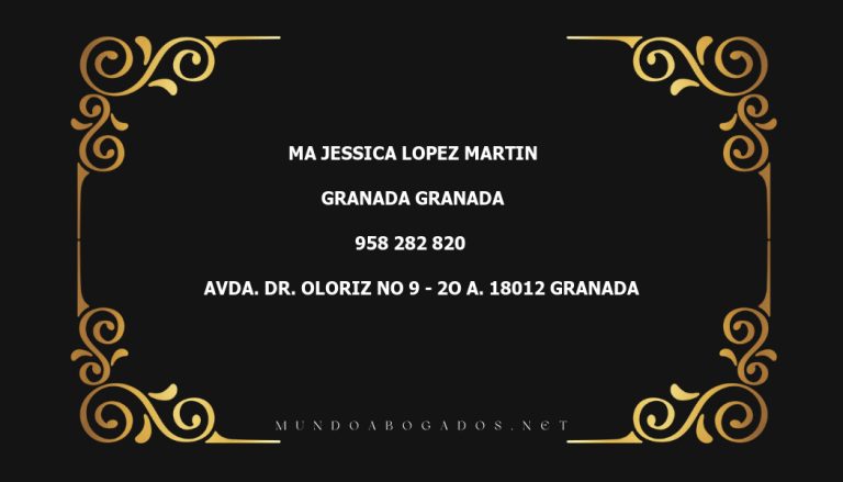 abogado Ma Jessica Lopez Martin en la localidad de Granada