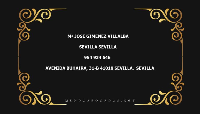 abogado Mª Jose Gimenez Villalba en la localidad de Sevilla