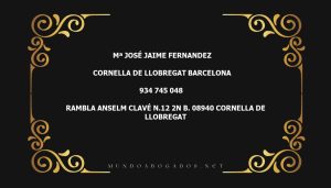 abogado Mª José Jaime Fernandez en la localidad de Cornella de Llobregat