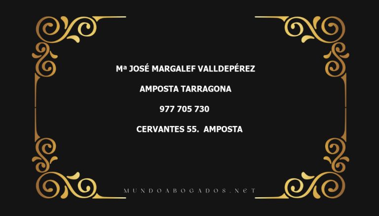 abogado Mª José Margalef Valldepérez en la localidad de Amposta