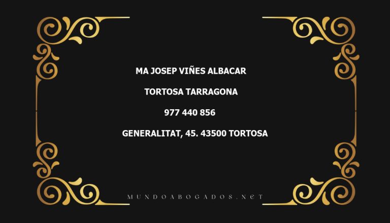 abogado Ma Josep Viñes Albacar en la localidad de Tortosa