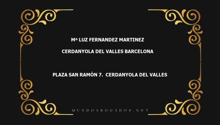 abogado Mª Luz Fernandez Martinez en la localidad de Cerdanyola del Valles