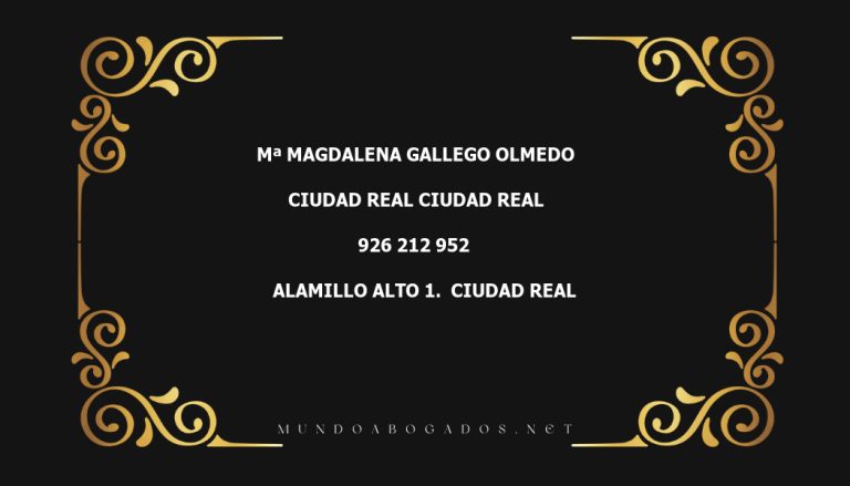 abogado Mª Magdalena Gallego Olmedo en la localidad de Ciudad Real