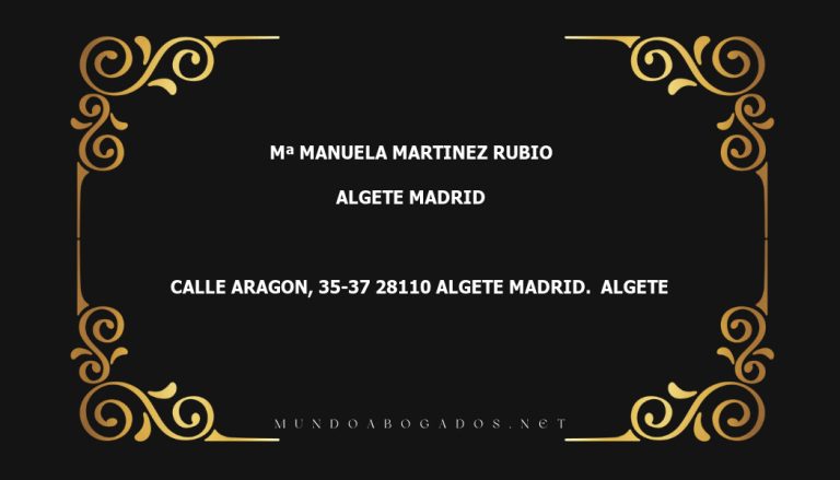 abogado Mª Manuela Martinez Rubio en la localidad de Algete