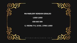 abogado Ma Marleny Rendon Giraldo en la localidad de Lugo