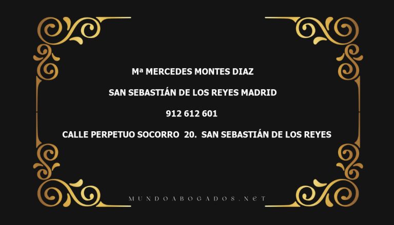 abogado Mª Mercedes Montes Diaz en la localidad de San Sebastián de los Reyes