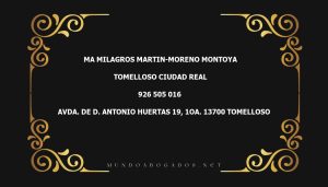 abogado Ma Milagros Martin-Moreno Montoya en la localidad de Tomelloso