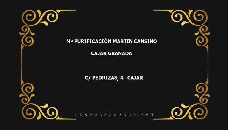 abogado Mª Purificación Martin Cansino en la localidad de Cajar