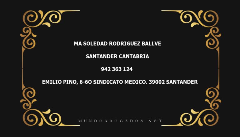 abogado Ma Soledad Rodriguez Ballve en la localidad de Santander