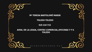 abogado Mª Teresa Bartolomé Marsá en la localidad de Toledo