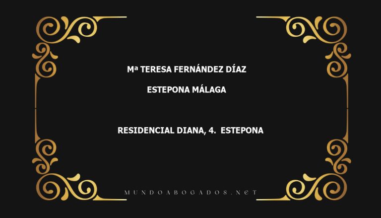 abogado Mª Teresa Fernández Díaz en la localidad de Estepona