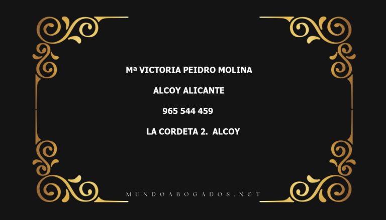 abogado Mª Victoria Peidro Molina en la localidad de Alcoy