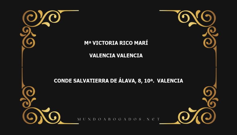 abogado Mª Victoria Rico Marí en la localidad de Valencia