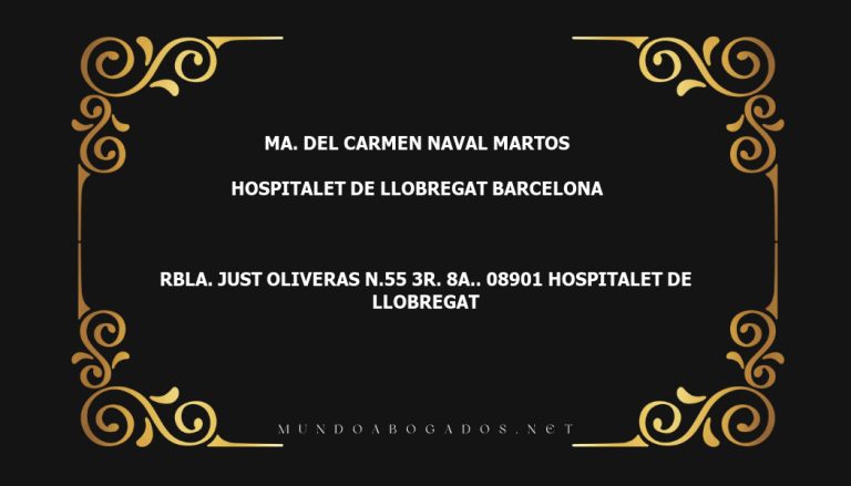 abogado Ma. Del Carmen Naval Martos en la localidad de Hospitalet de Llobregat