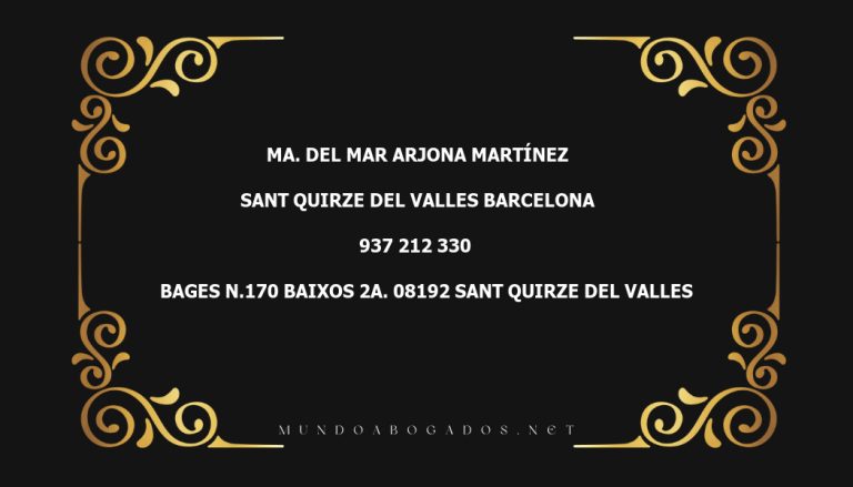 abogado Ma. Del Mar Arjona Martínez en la localidad de Sant Quirze del Valles