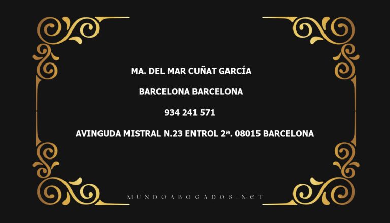 abogado Ma. Del Mar Cuñat García en la localidad de Barcelona