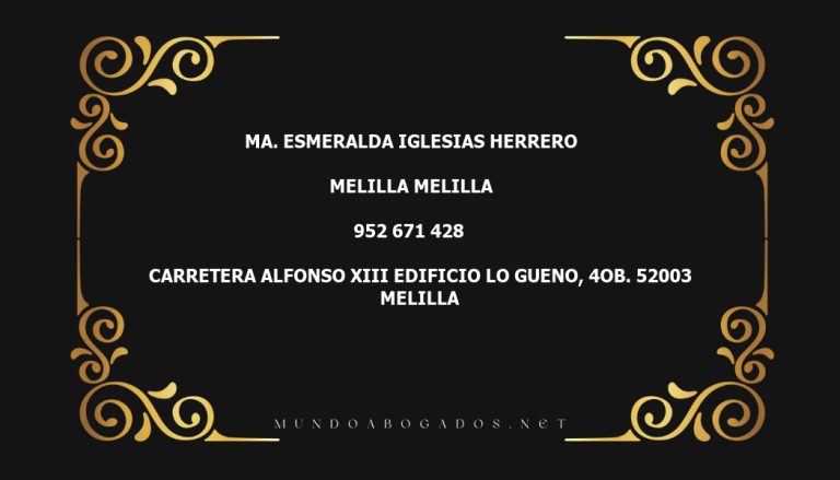 abogado Ma. Esmeralda Iglesias Herrero en la localidad de Melilla