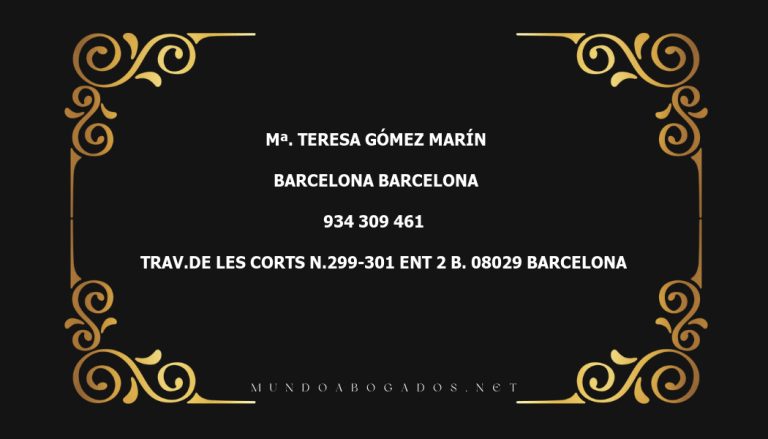 abogado Mª. Teresa Gómez Marín en la localidad de Barcelona