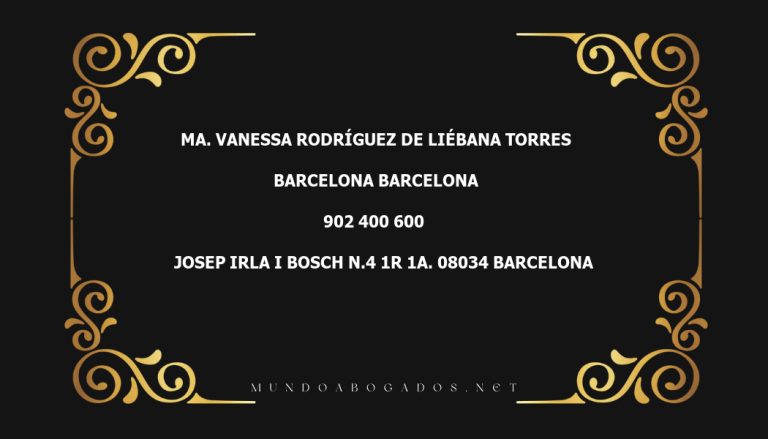 abogado Ma. Vanessa Rodríguez De Liébana Torres en la localidad de Barcelona