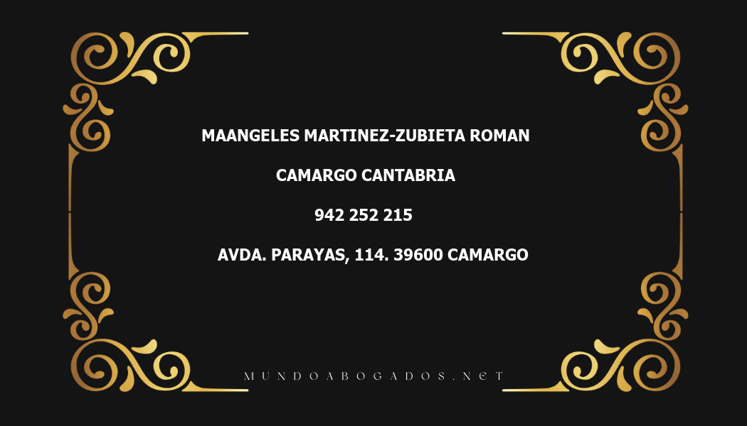 abogado Maangeles Martinez-Zubieta Roman en la localidad de Camargo