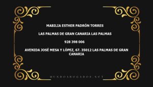 abogado Mabilia Esther Padrón Torres en la localidad de Las Palmas de Gran Canaria